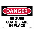 Danger Labels; Be Sure Guards Are In Place, 10X14, Adhesive Vinyl