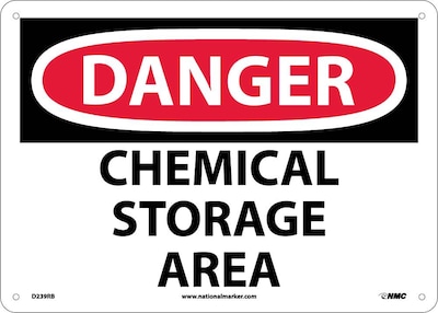 Danger Signs; Chemical Storage Area, 10X14, Rigid Plastic