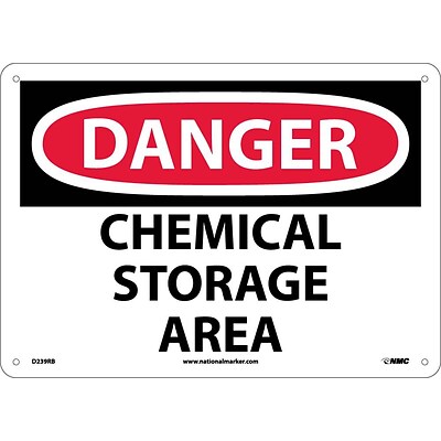 Danger Signs; Chemical Storage Area, 10X14, Rigid Plastic