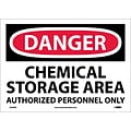 Danger Labels; Chemical Storage Area Authorized Personnel, 10X14, Adhesive Vinyl