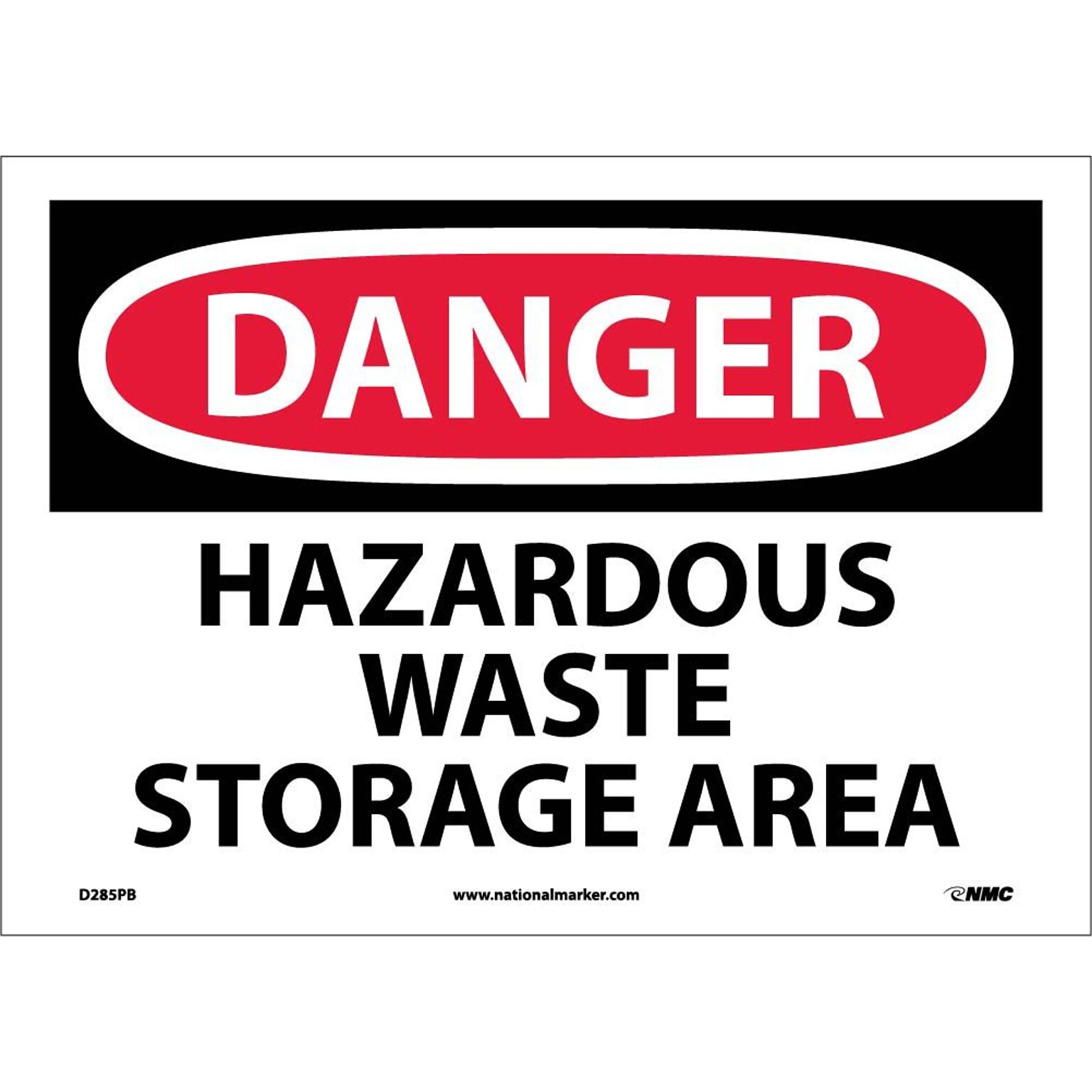 Danger Labels; Hazardous Waste Storage Area, 10X14, Adhesive Vinyl