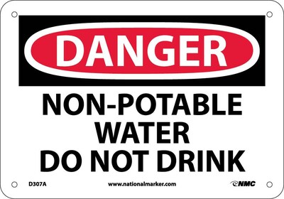 Danger Signs; Non-Potable Water Do Not Drink, 7X10, .040 Aluminum