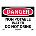 Danger Labels; Non Potable Water Do Not Drink, 10X14, Adhesive Vinyl