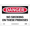 Danger Signs; No Smoking On These Premises, 7X10, Rigid Plastic