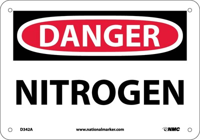 Nitrogen, 7X10, .040 Aluminum, Danger Sign
