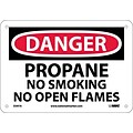 Danger Signs; Propane No Smoking No Open Flames, 7X10, .040 Aluminum
