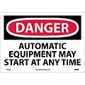 Danger Labels; Automatic Equipment May Start At Anytime, 10X14, Adhesive Vinyl