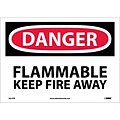 Danger Labels; Flammable Keep Fire Away, 10X14, Adhesive Vinyl