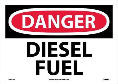 Danger Labels; Diesel Fuel, 10X14, Adhesive Vinyl