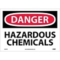 Danger Labels; Hazardous Chemicals, 10X14, Adhesive Vinyl