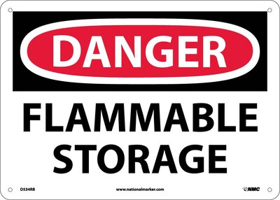 Danger Signs; Flammable Storage, 10X14, Rigid Plastic