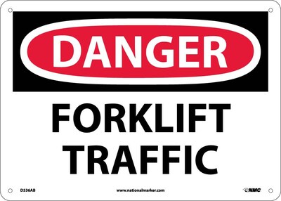 Danger Signs; Forklift Traffic, 10X14, .040 Aluminum