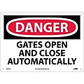 Danger Signs; Gates Open And Close Automatically, 10X14, .040 Aluminum