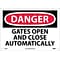 Danger Signs; Gates Open And Close Automatically, 10X14, Rigid Plastic
