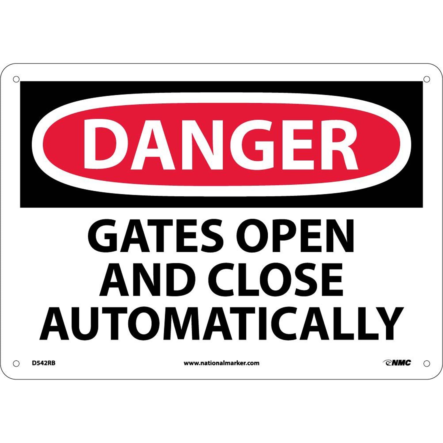 Danger Signs; Gates Open And Close Automatically, 10X14, Rigid Plastic