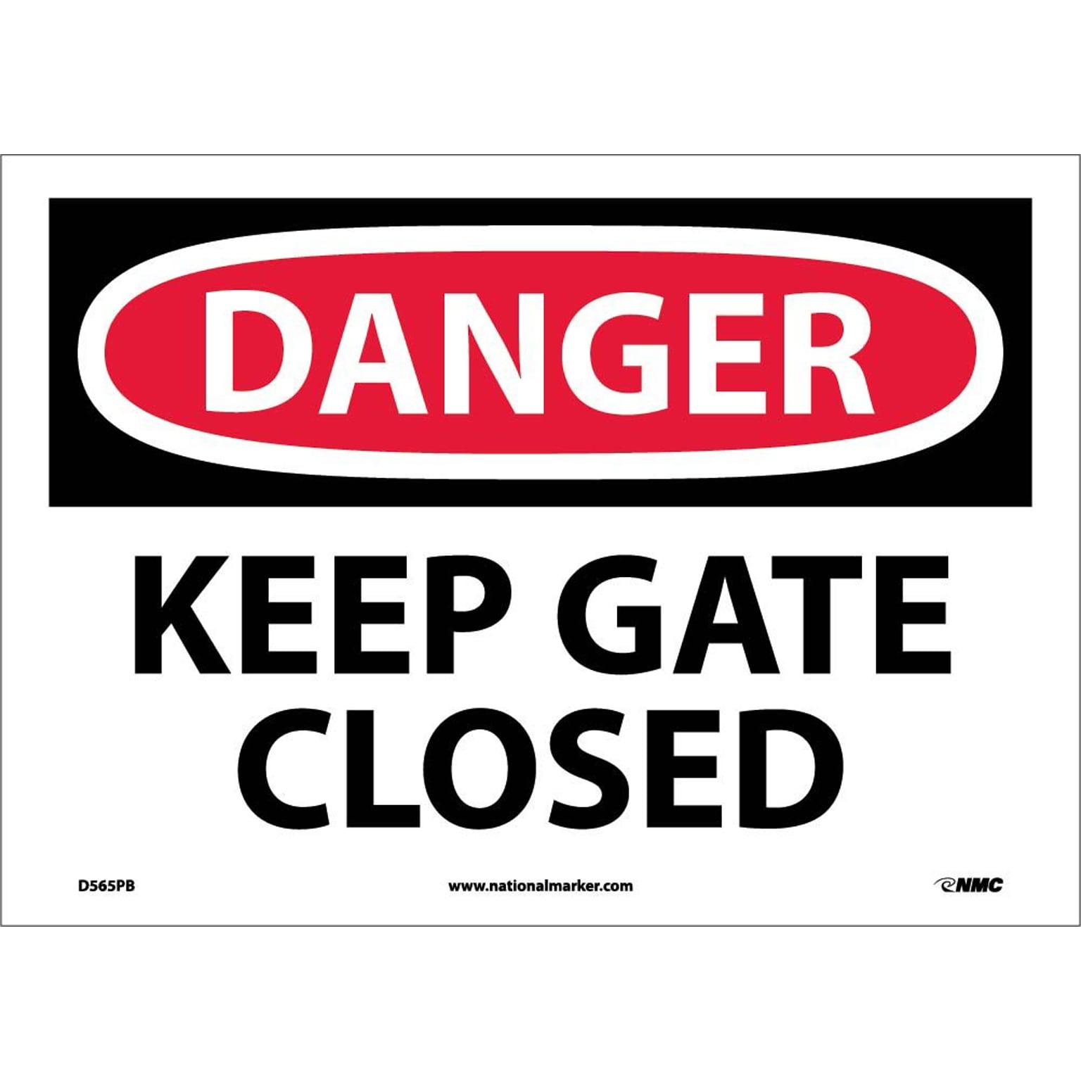 Danger Labels; Keep Gate Closed, 10X14, Adhesive Vinyl