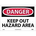 Danger Labels; Keep Out Hazard Area, 10X14, Adhesive Vinyl
