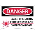 Danger Signs; Laser Operating Protect Eyes And Skin From Beam, Graphic, 10X14, .040 Aluminum