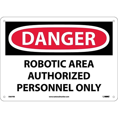 Danger Signs; Robotic Area Authorized Personnel Only, 10X14, Rigid Plastic