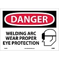 Danger Labels; Welding Arc Wear Proper Eye Protection, Graphic, 10X14, Adhesive Vinyl