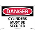 Danger Signs; Cylinders Must Be Secured, 10X14, Rigid Plastic