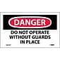 Danger Labels; Do Not Operate Without Guards In Place, 3X5, Adhesive Vinyl, 5/Pk