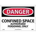 Danger Labels; Confined Space Authorized Personnel Only, 10 x 14, Adhesive Vinyl
