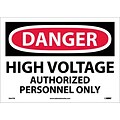 Danger Labels; High Voltage Authorized Personnel Only, 10X14, Adhesive Vinyl