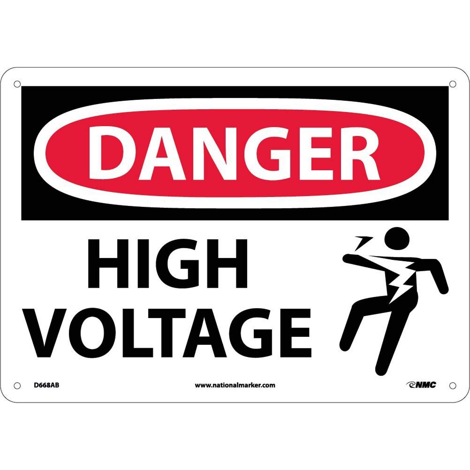 High Voltage (Graphic), 10X14, .040 Aluminum, Danger Sign