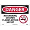 No Smoking Or Open Flames Within 50 Feet (Graphic), 10X14, Rigid Plastic, Danger Sign