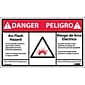 Danger Labels; Arc Flash And Shock Hazard, Bilingual, (Graphic), 3" x 5", Adhesive Vinyl, 5/Pack
