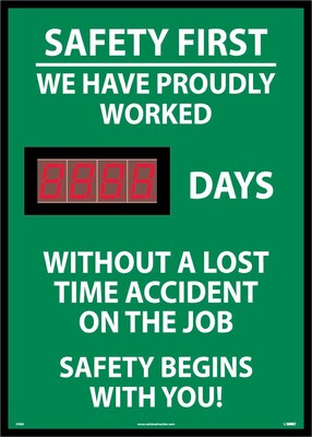 Safety First We Have Proudly Worked Xxx Days Without A Lost Time Accident On The Job