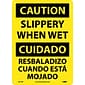 Caution Signs; Slippery When Wet (Bilingual), 14X10, Rigid Plastic