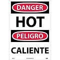 Danger Labels; Hot (Bilingual), 20X14, Adhesive Vinyl