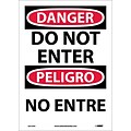 Danger Labels; Do Not Enter Bilingual, 14X10, Adhesive Vinyl