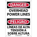 Danger Signs; Overhead Power Lines, Bilingual, 14X10, .040 Aluminum