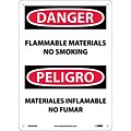 Danger Signs; Flammable Material No Smoking, Bilingual, 14X10, .040 Aluminum