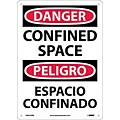 Danger Signs; Confined Space, Bilingual, 14X10, Rigid Plastic