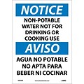 Notice Labels; Non-Potable Water Not For Drinking Or Cooking Use Bilingual, 14X10, Adhesive Vinyl
