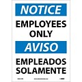Notice Labels; Employees Only (Bilingual), 14X10, Adhesive Vinyl