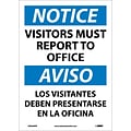 Notice Labels; Visitors Report To Office Bilingual, 14X10, Adhesive Vinyl