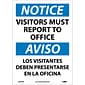 Notice Labels; Visitors Report To Office Bilingual, 14X10, Adhesive Vinyl