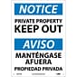 Private Property Keep Out, Bilingual, 14X10, .040 Aluminum, Notice Sign