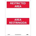 Information Labels; Restricted Area, Area Restringida Blank, Bilingual, 14X10, Adhesive Vinyl