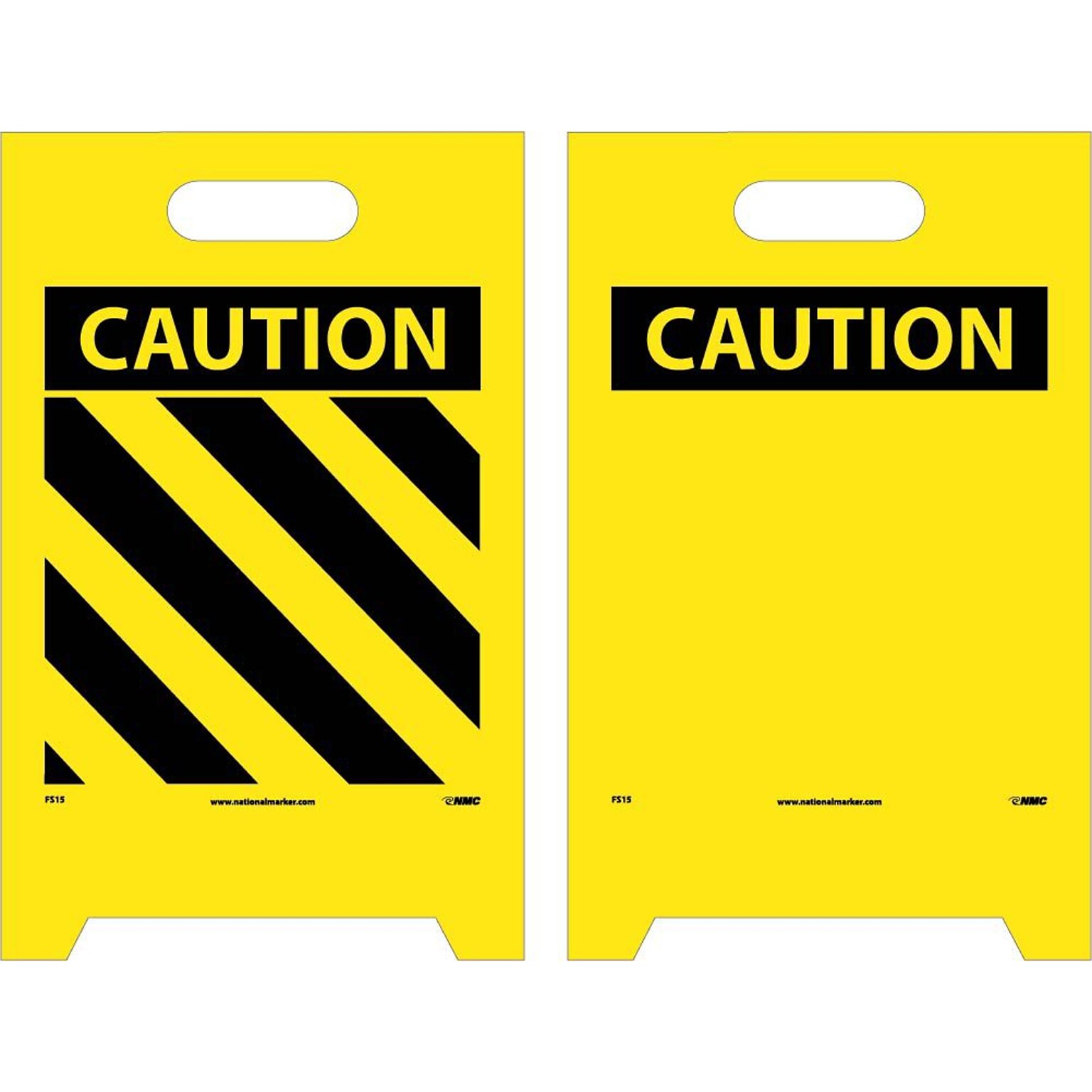 Floor Signs; Dbl Side, Caution (Hazard Stripe) Caution (Blank), 20X12