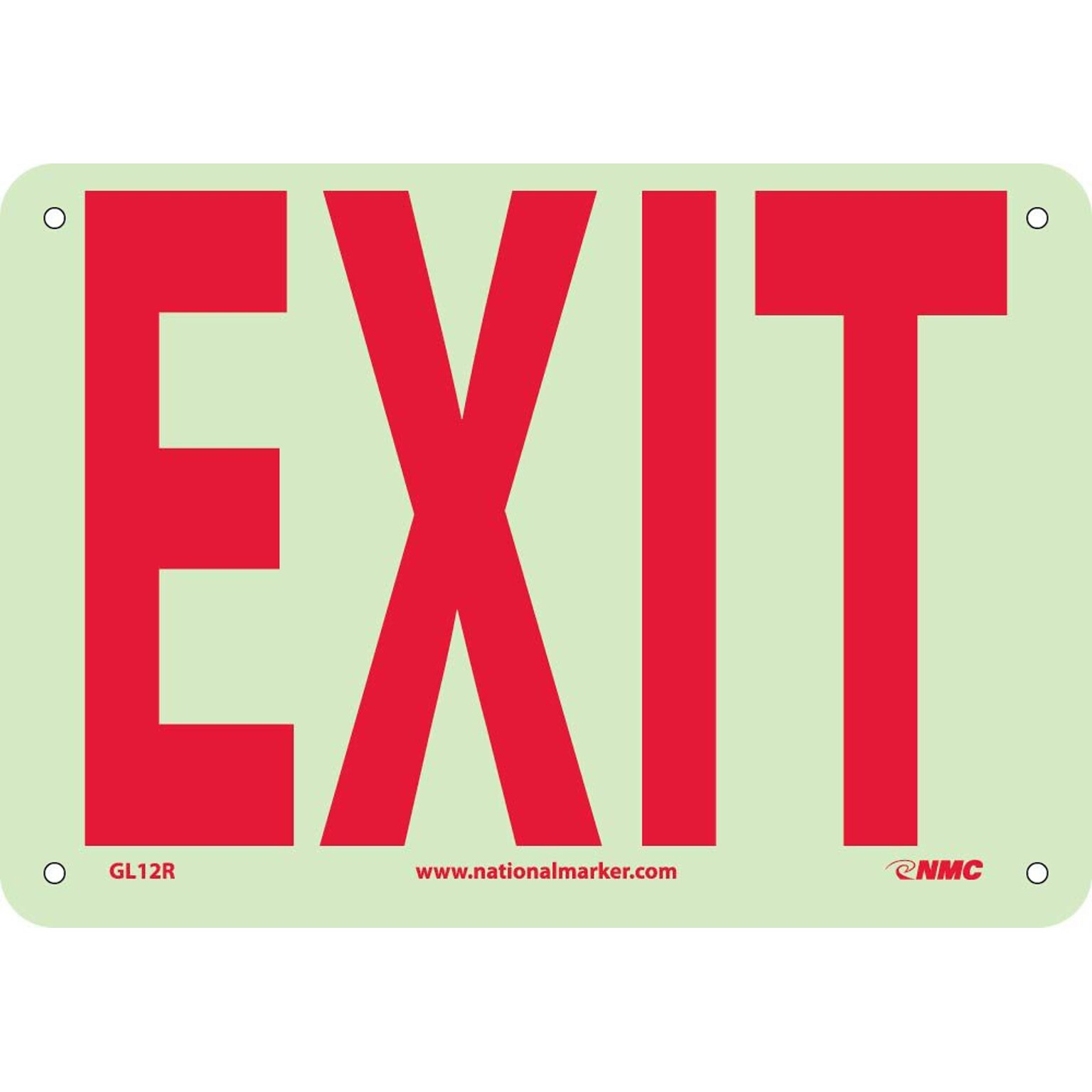 Information Signs; Exit, 7X10, Glow Rigid