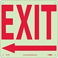 Directional Signs; Exit (With Left Arrow), 10X10, Glow Rigid