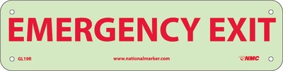 Notice Signs; Emergency Exit, 3X12, Glow Rigid