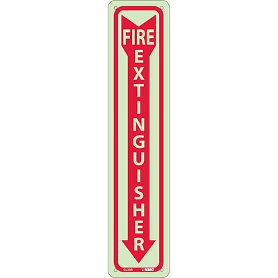 Notice Signs; Fire Extinguisher, 18X4, Glow Rigid