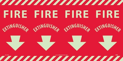 Information Labels; Fire Extinguisher Column Marker, 12X24, Adhesive Vinylglow